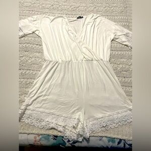 Boohoo white romper